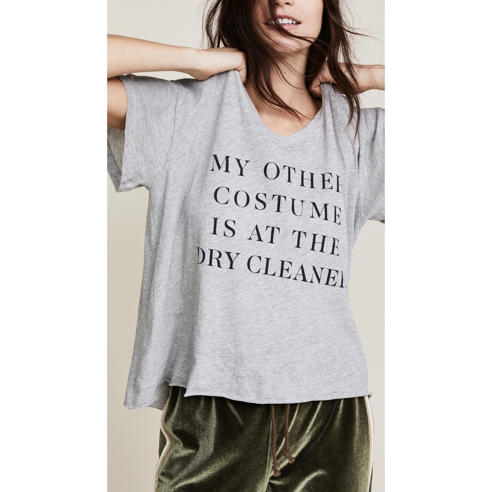 Wildfox Grey V-Neck Back Up Costume Tee NWT - Picture 2 of 8
